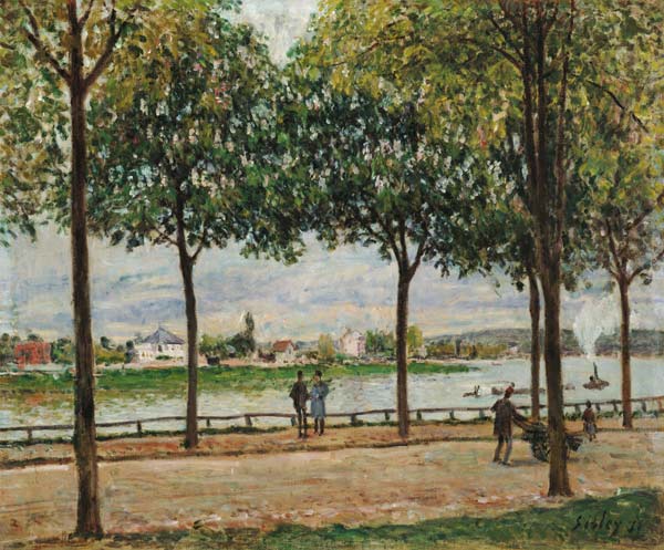 Street of Spanish Chestnut Trees by the River od Alfred Sisley
