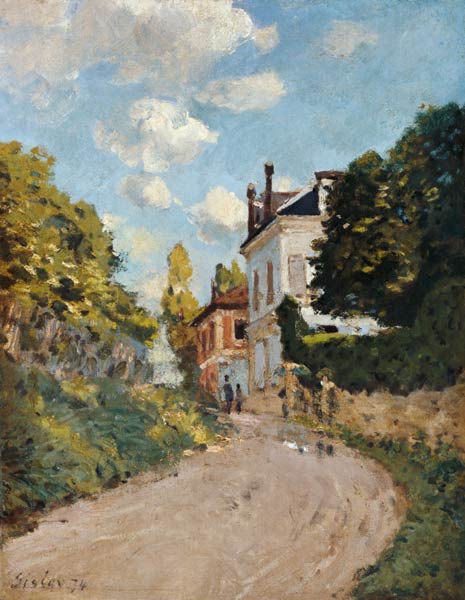 Look into the Rue de Moubuisson in Louveciennes. od Alfred Sisley