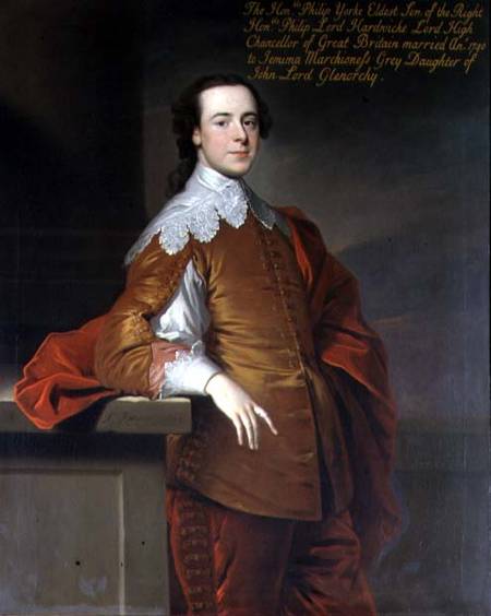 Portrait of the Honourable Philip York, son of Lord Hardwicke, High Chancellor of Great Britain od Allan Ramsay