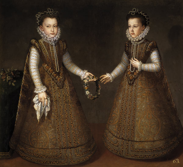 The Infantas Isabel Clara Eugenia (1566-1633) and Catherine Michelle of Spain (1567-1597) od Alonso Sanchez Coello