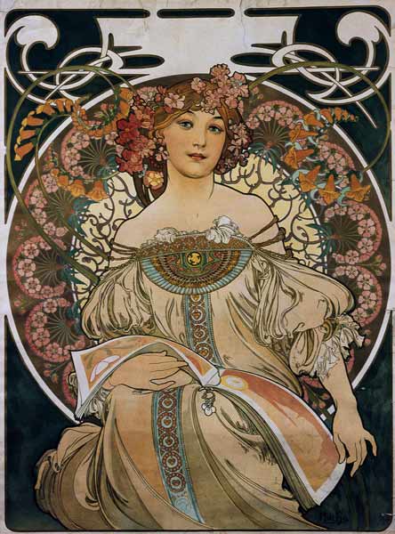 poster design original for F. Champenoi - Alfons Mucha jako tisk anebo  olejomalba