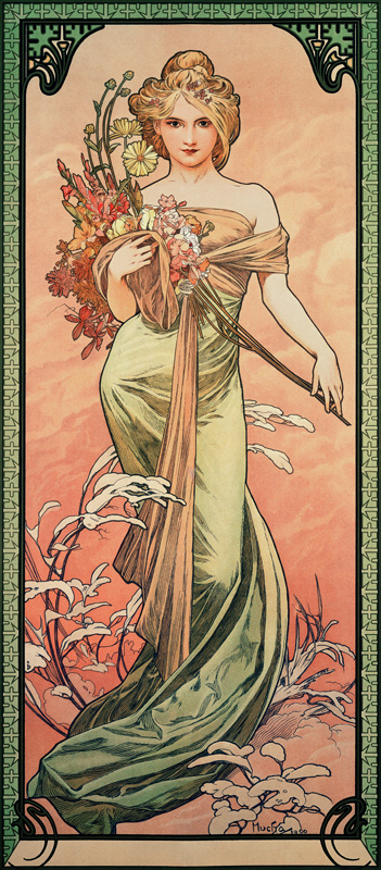 Roční období: Jaro od Alphonse Mucha