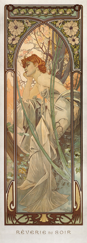 Tageszeiten: Abendträumerei od Alphonse Mucha