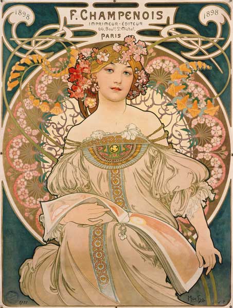 Poster of F. Champenois. od Alphonse Mucha