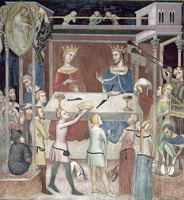 Satan Asking God to Tempt Job, 1356-67 (fresco) od also Manfredi de Battilori Bartolo di Fredi