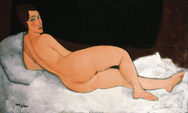 Liegender Akt (auf der linken Seite) od Amadeo Modigliani