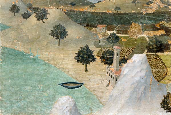 View of a Castle on the Edge of a Lake od Ambrogio Lorenzetti