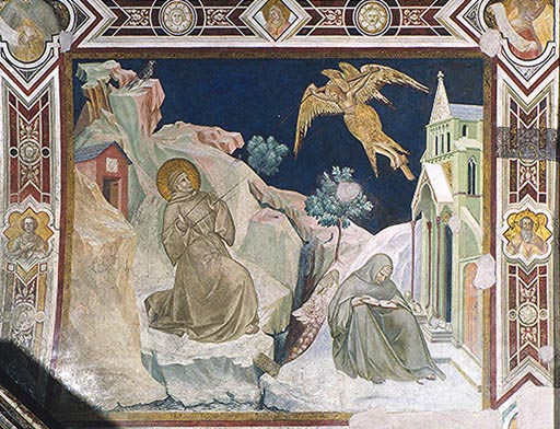 Die Stigmatisation des hl. Franziskus von Assisi auf dem Berg La Verna od Ambrogio Lorenzetti