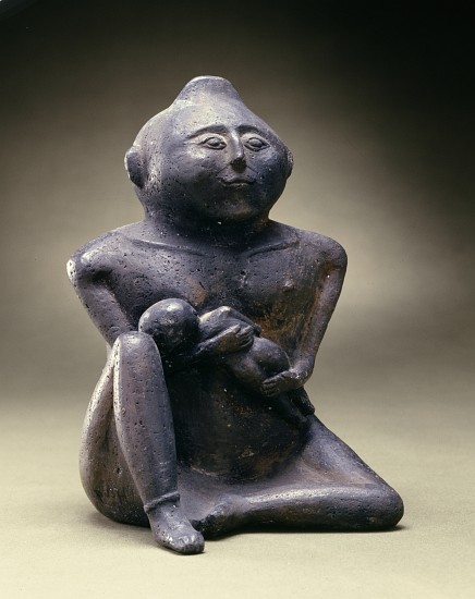 Nursing-mother-effigy bottle, Cahokia Culture, Mississippian Period, 1200-1400 od American School