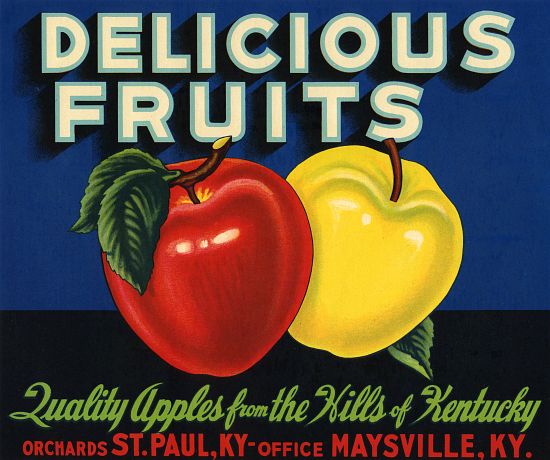 Delicious Fruits Fruit Crate Label od American School, (20th century)