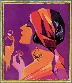 Flapper in a Scarf Applying Makeup