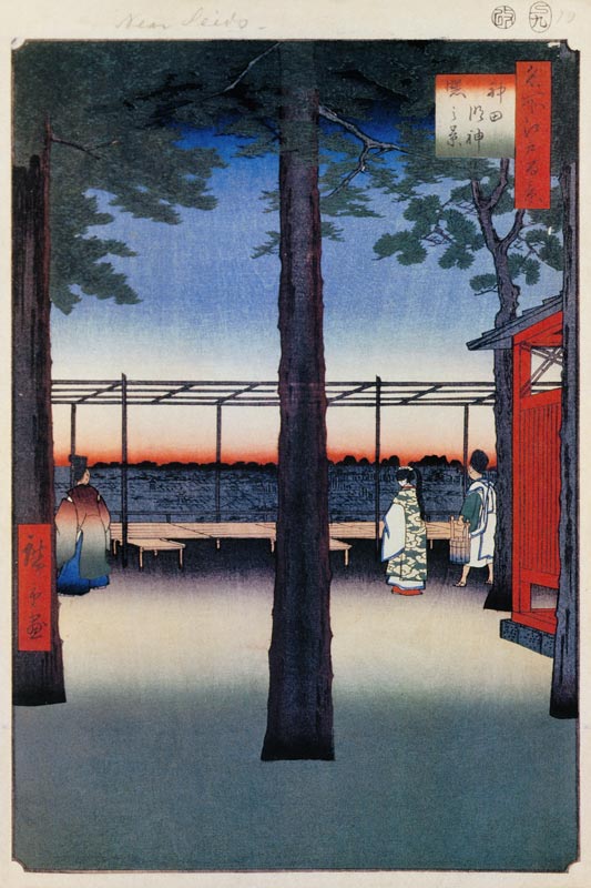 Dawn at the Kanda Myojin Shrine (One Hundred Famous Views of Edo) od Ando oder Utagawa Hiroshige
