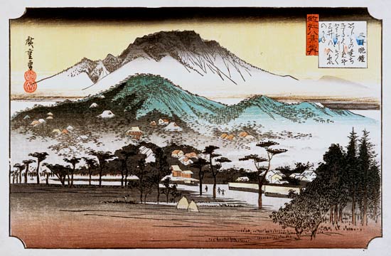 Evening Bell At Mii Temple od Ando oder Utagawa Hiroshige