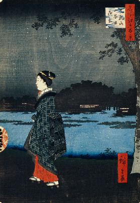 Night View of Matsuchiyama and the San'ya Canal (One Hundred Famous Views of Edo)