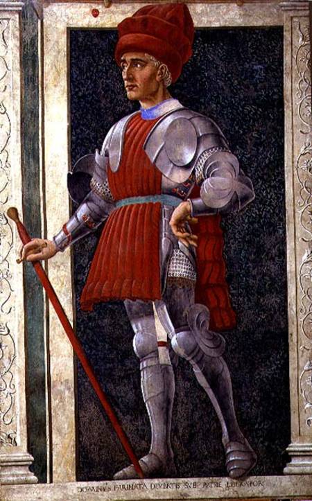 Farinata degli Uberti (d.1264) from the Villa Carducci series of famous men and women od Andrea del Castagno