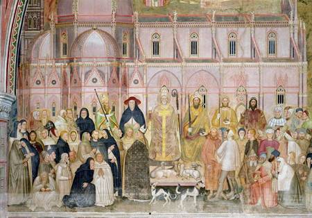 The Church Militant and Triumphant, detail of the secular authorities with Santa Maria del Fiore in od Andrea  di Bonaiuto