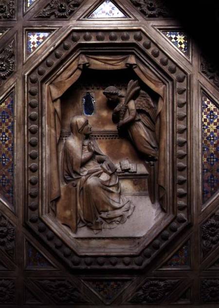 Tabernacle, detail of the Annunciation of the Virgin od Andrea di Cione Orcagna