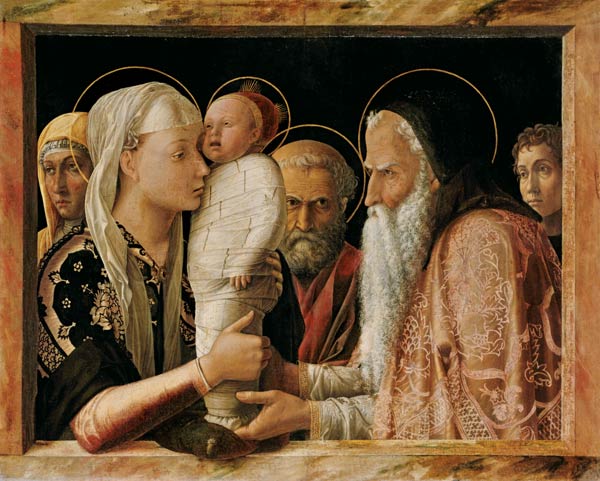 Representation of Christi in the temple od Andrea Mantegna