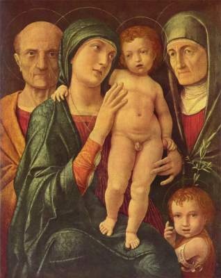Holy family with the holy Elisabeth and the Johannesknaben od Andrea Mantegna