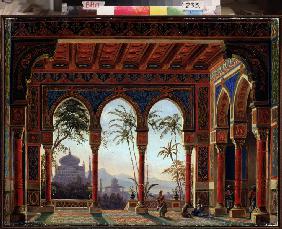 Stage design for the opera Ruslan and Lyudmila by M. Glinka