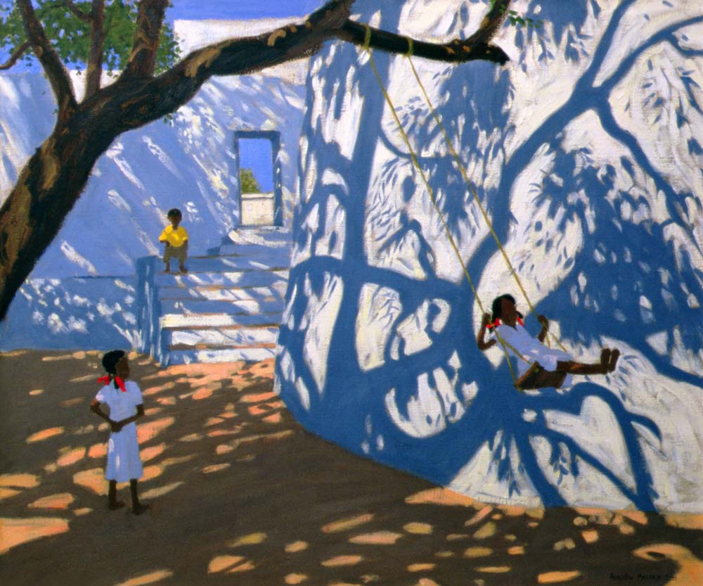 Girl on a Swing, India od Andrew  Macara