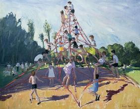 Playground, Derby, 1990 (oil on canvas) 