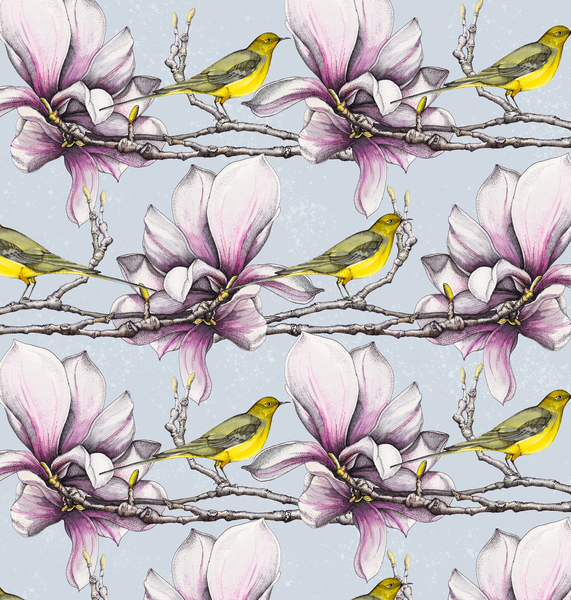 Magnolia and Yellow Wagtails od Andrew Watson