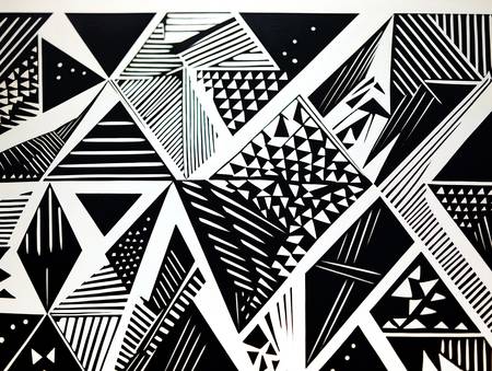 Tschechisch: \"Moderní Geometrie v Černobílém Umělecké Trojúhelníky a Fascinující Textura