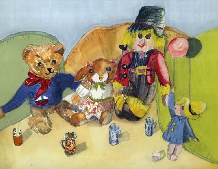 Granny Tuffy''s Toys (w/c on paper) 