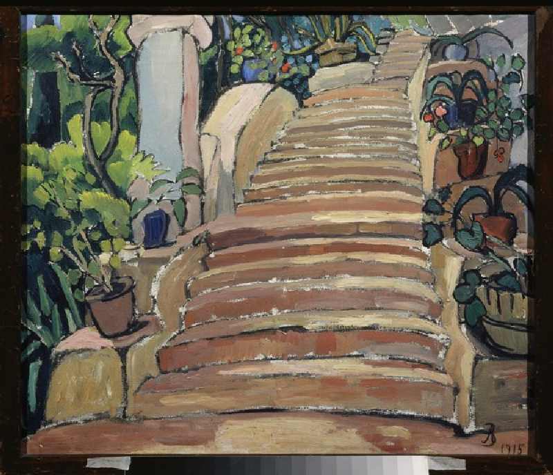 Staircase in a garden od Anna Mikhaylovna Zelmanova-Tchudovskaya