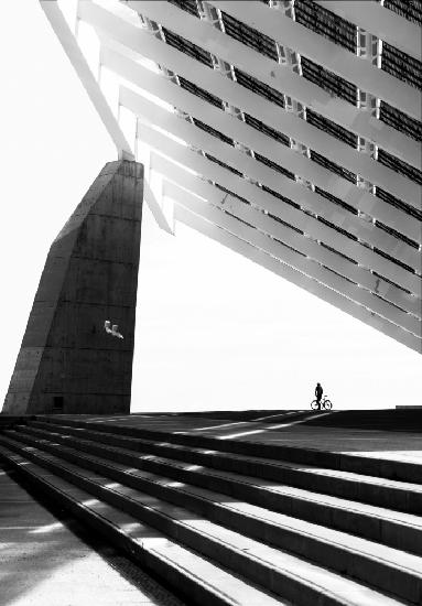 In the shadow of a solar power plant