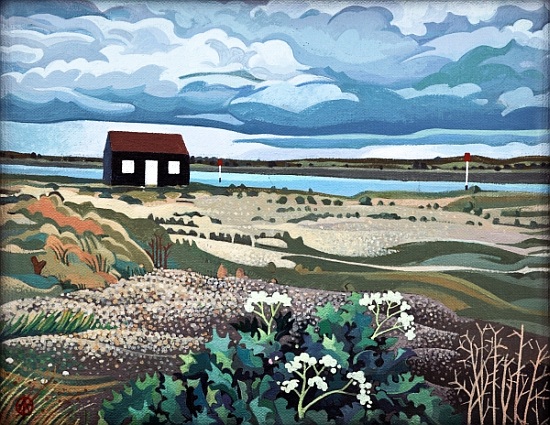 Hut, Rye Harbour od Anna  Teasdale