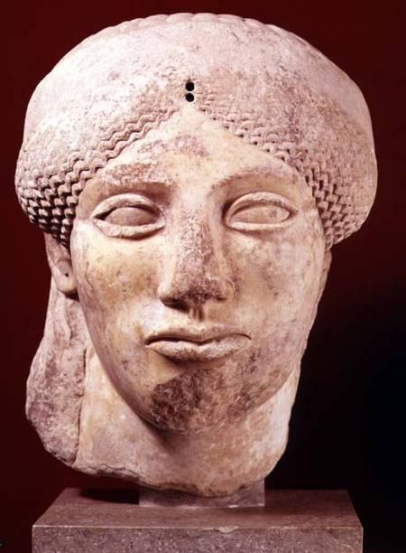 Colossal head of a Goddess, probably late Archaic to early Classical,Greek od Anonymous