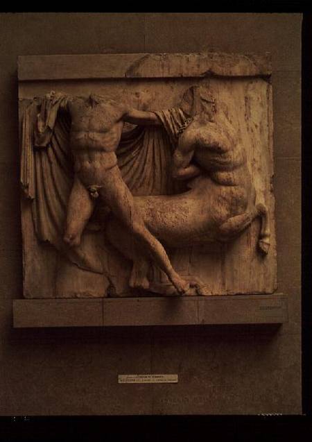 A Lapith killing a Centaurmetope XXVII from the south side of the Parthenon od Anonymous