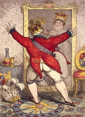 Reflection: To be, or not to be?, cartoon of King George IV of England (1762-1830), 1820 (print) od Anonymous