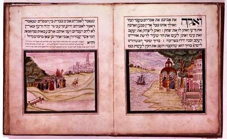 Sloane MS 3173 The Banishment of Hagar and Ishmael and the Appearance of the Three Angels to Abraham od Anonymous