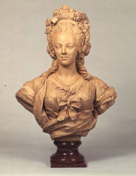 Terracotta bust of Marie Antoinette in the manner of Augustin Pajou od Anonymous