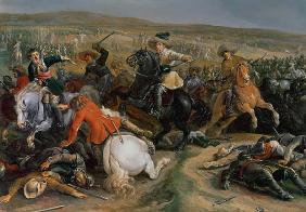 Gustavus II Adolphus, King of Sweden (1595-1632) leading a cavalry charge at the Battle of Lutzen