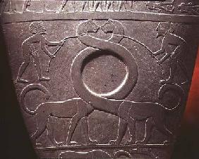 The Narmer Palette: ceremonial palette depicting King Narmer