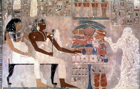 Wall painting from the tomb of Rekhmire, Thebes, depicting offerings to Rekhmire od Anonymous