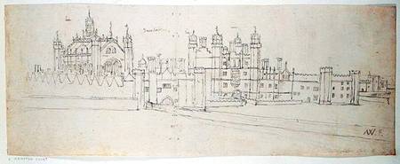 The Chapel and Gatehouse of Hampton Court, from 'The Panorama of London' od Anthonis van den Wyngaerde