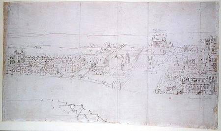 Durham House to Barnard's Castle, from 'The Panorama of London' od Anthonis van den Wyngaerde