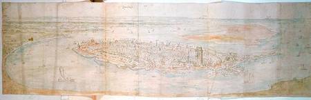 View of Dordrecht (pen and ink and w/c on paper) od Anthonis van den Wyngaerde