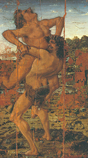 Herkules und Antaeus od Antonio del Pollaiuolo