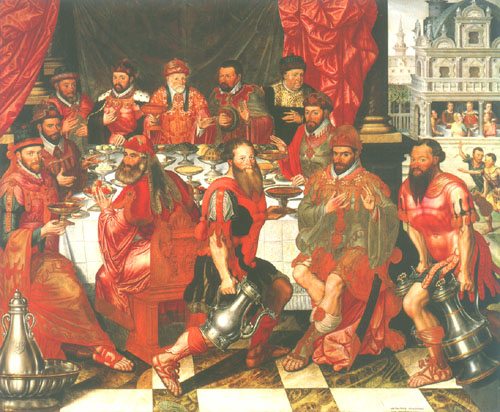 Banquet (the council menbers of Brügge?/ banquet of the king Ahasver or Aartaxerxes od Antoon Claeissens