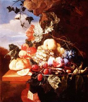 Still life with fruit and flowers