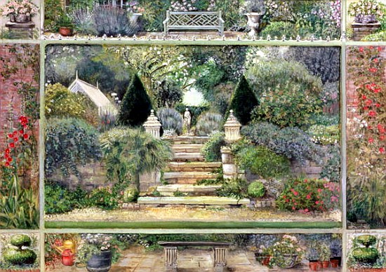 Dulwich Village Garden, 1995 (tempera on board)  od Ariel  Luke