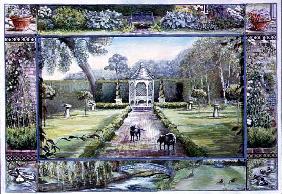 Turweston Mill Garden with Folly, 1997 (tempera on board) 