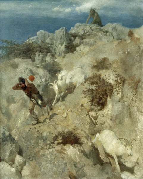 Pan Frightens a Shepherd od Arnold Böcklin