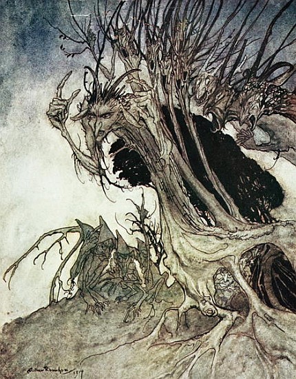 \\Calling shapes and beckoning shadows dire\\\, from ''Comus''\\"" od Arthur Milton 1914 Rackham